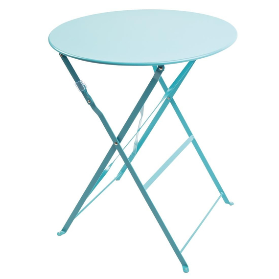 download_ob9v-4x.jpg Bolero runder klappbarer Terrassentisch Stahl azurblau 60cm – Bild 1