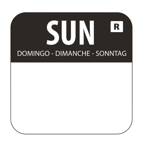 download_ofrf-yc.jpg Hygiplas Farbcode Sticker Sonntag schwarz (1000 Stück) – Bild 1