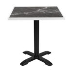 Bolero Dark Granite Effect Outdoor-Tischplatte aus gehärtetem Glas, weiße Zierleiste, 700 mm – Bild 5