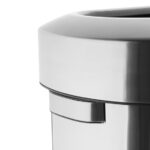 Bolero 'D' Form Gebürsteter Stahl Mülleimer mit offenem Deckel 86Ltr – Bild 4
