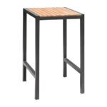 Bolero quadratischer Stahl und Akazienholz Bartisch 60cm