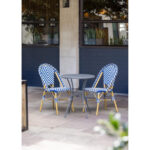 Bolero runder Bistrotisch in schlankem Design Stahl grau 60cm – Bild 5