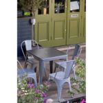 Bolero Bistro quadratischer Bistrotisch aus Stahl Grau 66cm – Bild 7