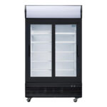 Polar G-Serie Kühlvitrinenmit mit Schiebetüren und Leuchtkasten 950Ltr Schwarz – Bild 3