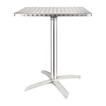 Bolero quadratischer klappbarer Tisch Edelstahl 1 Bein 60cm