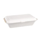Fiesta Compostable kompostierbare Zuckerrohr Klappdeckelbehälter 24,8cm (250 Stück)