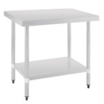 Vogue Edelstahl Arbeitstisch mit Regalboden 90 x 60cm – Bild 3