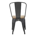 Bolero Bistro Stahlstühle mit Holzsitz grau (4 Stück) – Bild 6