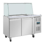 Polar U-Serie Premium Zweitürige Saladette Thekenkühlschrank der mit Schutz