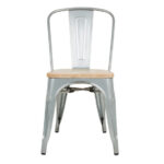 Bolero Bistro Stühle aus verzinktem Stahl mit Holzsitz (4 Stück) – Bild 2