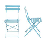 Bolero klappbare Terrassenstühle Stahl azurblau (2 Stück) – Bild 4