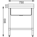 Vogue kleiner Spültisch 75cm lang – Bild 7