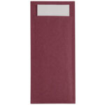 Europochette Burgund Besteckbeutel mit weißer Serviette (Box 500) (500 Stück) – Bild 2