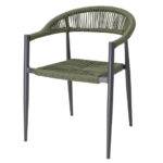 Bolero Eden PE Twist Rattan Outdoor Armstuhl Grün (4 Stück)