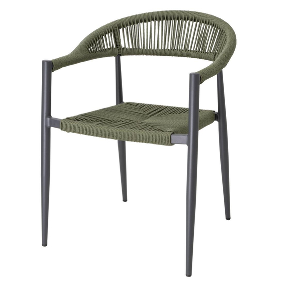 download_r71d-na.jpg Bolero Eden PE Twist Rattan Outdoor Armstuhl Grün (4 Stück) – Bild 1