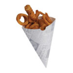 Colpac biologisch abbaubare Pommes Spitztüten mit Zeitungsmotiv (1000 Stück) – Bild 4