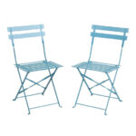 Bolero klappbare Terrassenstühle Stahl azurblau (2 Stück) – Bild 3