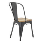 Bolero Bistro Stahlstühle mit Holzsitz grau (4 Stück) – Bild 5