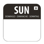 Hygiplas Selbstauflösende Lebensmittelrotationsetiketten Sonntag (1000 Stück)