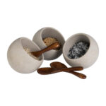 APS Moon 6-teiliges Buffetset 3 Holzlöffel 3 Melaminschalen 80mm – Bild 3