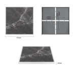 Bolero Dark Granite Effect Outdoor-Tischplatte aus gehärtetem Glas, weiße Zierleiste, 700 mm – Bild 6