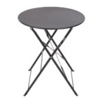 Bolero Perth Schwarzer Bürgersteig-Stil Stahl Tisch Rund 600mm – Bild 5