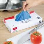 Nisbets Essentials Puderfreie TPE-Handschuhe Blau XL (200 Stück) – Bild 2
