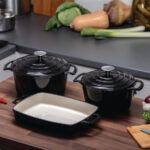 Vogue Kochen wie die Profis Set von 3x Kochgeschirr aus Gusseisen – Bild 4