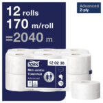 Tork Mini Jumbo Toilettenpapier 2-lagig (12 Stück) – Bild 2
