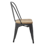 Bolero Bistro Stahlstühle mit Holzsitz grau (4 Stück) – Bild 4