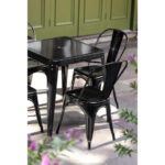 Bolero Bistro Stahl Beistellstühle Schwarz (4 Stück) – Bild 8