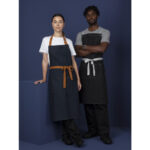 Southside Bistro Schürze Jeans-Blau Mit Bein-Tan – Bild 7