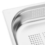 Vogue Edelstahl perforiertes 1/2 Gastronorm Tablett 65mm – Bild 5