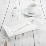 Olympia Whiteware rechteckige Servierteller 25 x 15cm (4 Stück) – Bild 3