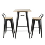Bolero Bistro Bartisch mit Holzplatte schwarz – Bild 2