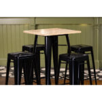 Bolero Bistro Bartisch mit Holzplatte schwarz – Bild 6