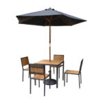 Bolero quadratischer Stahl- und Akazienholztisch 80cm – Bild 2
