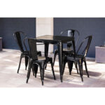 Bolero Bistro Stahl Beistellstühle Schwarz (4 Stück) – Bild 9