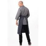 Chef Works Premium Woven Bib Apron Marineblau und Weiß gestreift – Bild 4