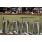 Bolero Bistro Stahlhocker Gun Metal Grey (4 Stück) – Bild 9