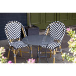 Bolero runder Bistrotisch in schlankem Design Stahl grau 60cm – Bild 8