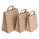 Fiesta Recycelbare flache braune Papiertragetaschen mittel (250 Stück) – Bild 5