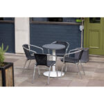 Bolero dunkelgraue runde Aluminium Tischplatte 580mm – Bild 6