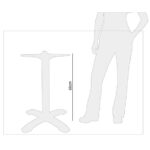 Bolero Tischfuß mit Fußkreuz Aluminium 68cm hoch – Bild 5