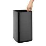 Bolero Quadratischer Abfalleimer Titanium Schwarz 10Ltr – Bild 2