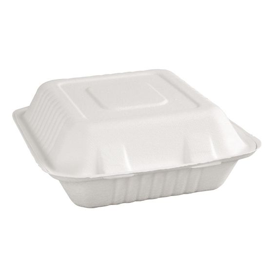download_u5fg-ih.jpg Fiesta Compostable kompostierbare Menüboxen aus Bagasse mit Klappdeckel 22,3cm (200 Stück) – Bild 1