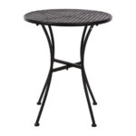 Bolero Schwarzer Stahlmuster Runder Bistro-Tisch Schwarz 600mm – Bild 2