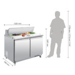 Polar U-Serie Doppeltür Saladette mit Vorbereitungstheke und Kühlschrank 405Ltr – Bild 4