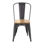 Bolero Bistro Stahlstühle mit Holzsitz grau (4 Stück) – Bild 2