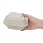 Fiesta Compostable kompostierbare Burgerboxen aus Bagasse 15,2cm (500 Stück) – Bild 3
